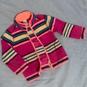 Fleece multicolored zip jacket